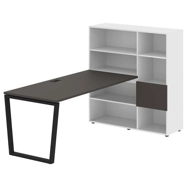 Стол-стеллаж EVRST 1217 Мокко/Черный/Белый 2190х1250х1355 EDIS - Вид 1