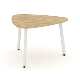 Стайл Проджект Стол переговорный SN-6.SPRG-71.3 Тиквуд Светлый/Металл Белый 1200*1200*750 - Фото предпросмотра