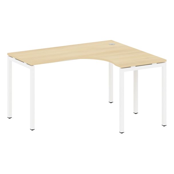 Metal System Quattro Стол криволинейный правый на П-образном м/к 40БП.СА-3 (R) Акация/Белый металл 1400*1200*750 - Вид 1