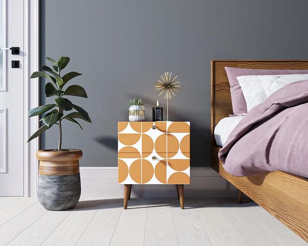 Тумбочка Berber с двумя ящиками 14 принт арт BB03/Print_14, разноцветная - Вид 4