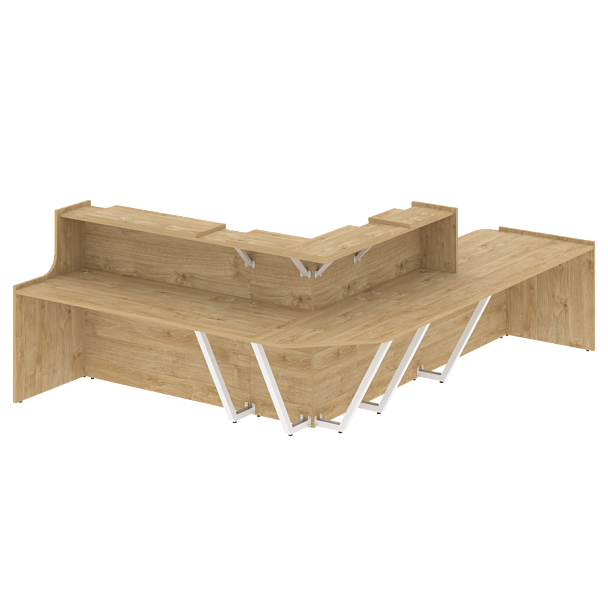 Ресепшн Г-образный "Onix" O.R-K-34 тиквуд светлый - Вид 1