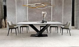 Стол Toros 180 овальный, керамика матовая белая - Фото предпросмотра