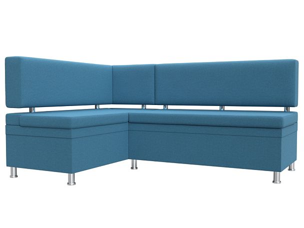 Диван кухонный угловой Стайл левый угол Рогожка голубой - Вид 1
