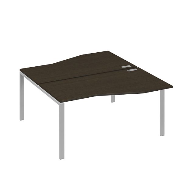 Рабочая станция столы Техно" каркас UNO (2х160) A4 А4 Б1 191 БП венге / металлокаркас серый - Вид 1