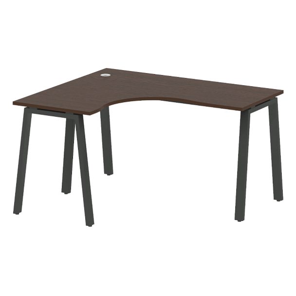 Metal System Стол криволинейный левый на А-образном м/к БА.СА-3 (L) Венге/Антрацит металл 1400*1200*750 - Вид 1