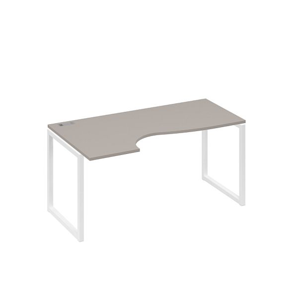 Стол эргономичный левый "Классика" на металлокаркасе QUATTRO A4 А4 Б4 045 БП мокко премиум / металлокаркас белый - Вид 1