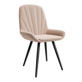 Стул ЮККИ Основание №1 Конус Черное Велюр тип 2 Песочный - Фото предпросмотра