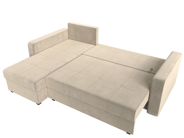 Диван угловой Ливерпуль Лайт левый угол Микровельвет бежевый - Вид 8