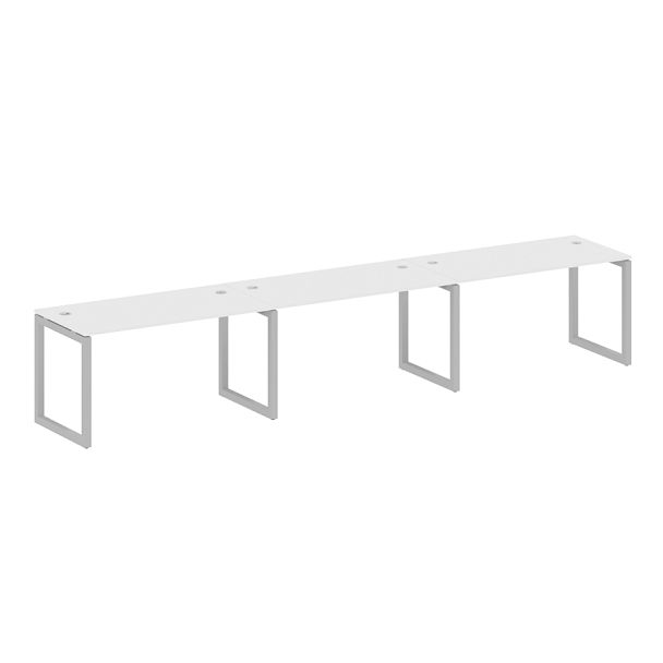 Metal System Quattro Р. ст. на 3 раб. места на О-образном м/к 50БО.СМ-3.3 Белый/Серый металл 4200*720*750 - Вид 1