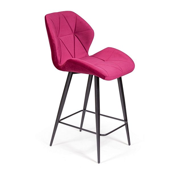 Стул полубарный Crystal, бархат винно-красный 16 - Вид 1
