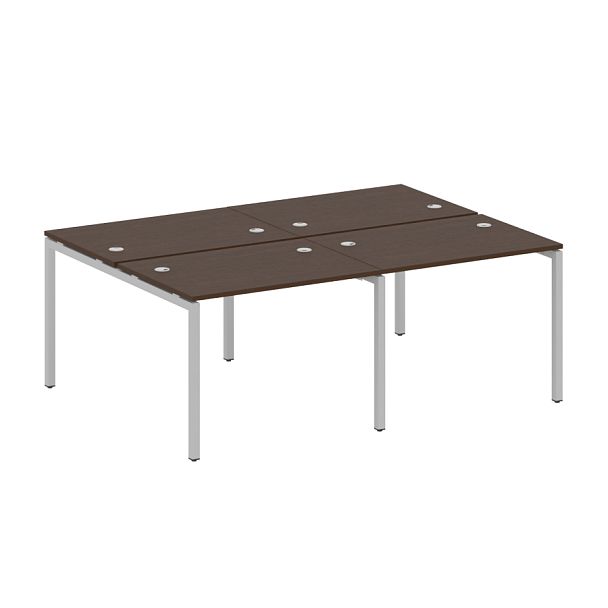 Metal System Quattro Р. ст. на 4 раб. места на П-образном м/к 40БП.СМ-4.1 Венге/Серый металл 2000*1475*750 - Вид 1