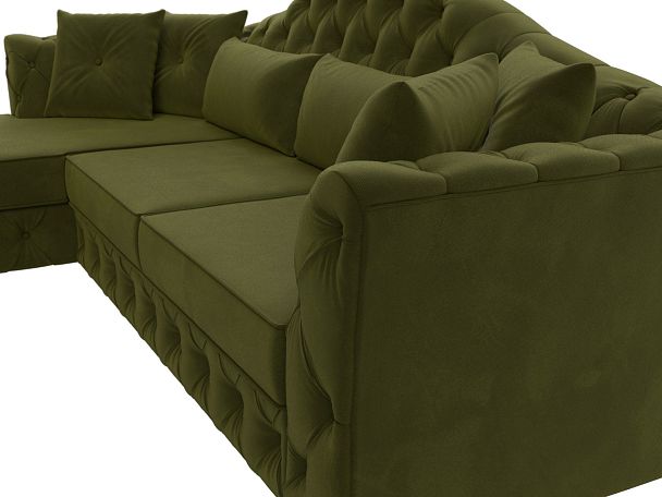 Диван угловой Артис левый угол Микровельвет зеленый - Вид 4