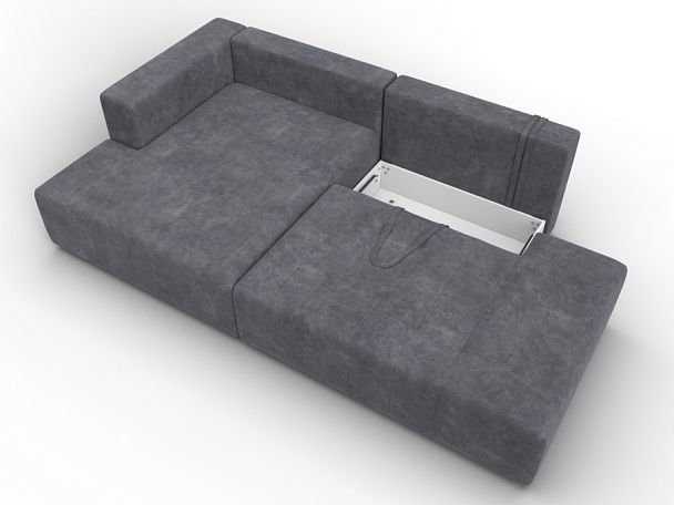 Диван угловой Лига-103 НПБ угол левый Велюр серый - Вид 7