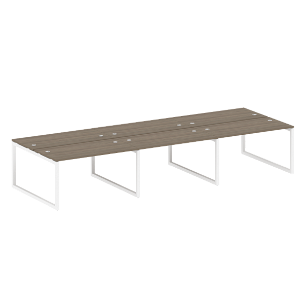 Metal System Quattro Р. ст. на 6 раб. места на О-образном м/к 50БО.СМ-6.3 Вяз/Белый металл 4200*1475*750 - Вид 1