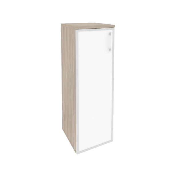 Onix Шкаф средний узкий левый O.SU-2.4 R (L) white Дуб аттик/Стекло white 400*420*1207 - Вид 1