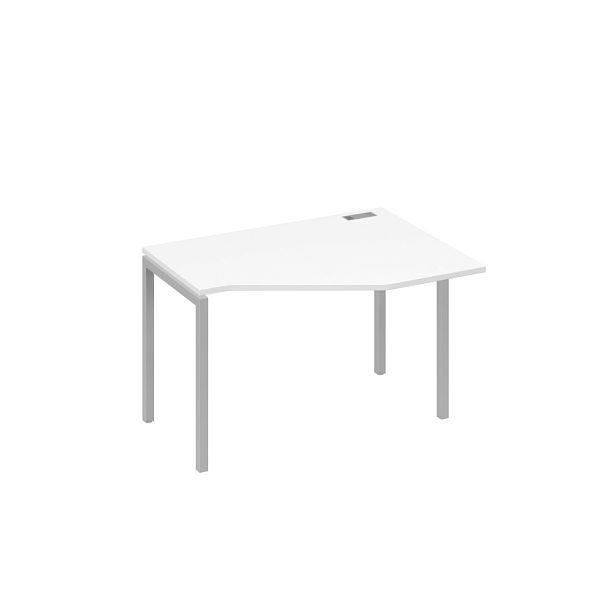 Стол эргономичный правый "Техно" на металлокаркасе DUE A4 А4 Б2 052 БП белый премиум / металлокаркас серый - Вид 1