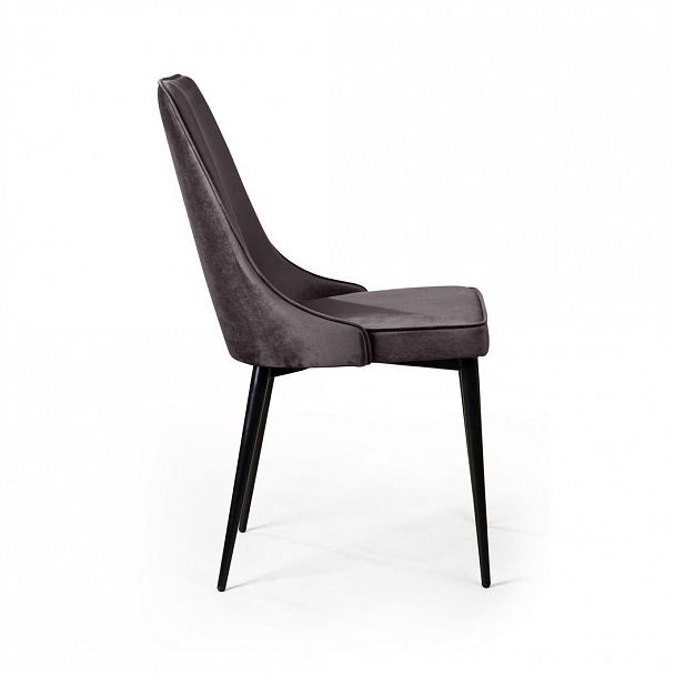 Стул Oliver, бархат антрацит 14/ чёрный конус - Вид 4