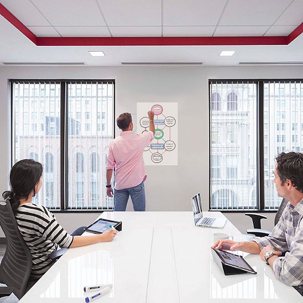 Доска-панель маркерная самоклеящаяся, белая в рулоне (45х100 см), BRAUBERG, 236470 - Вид 7