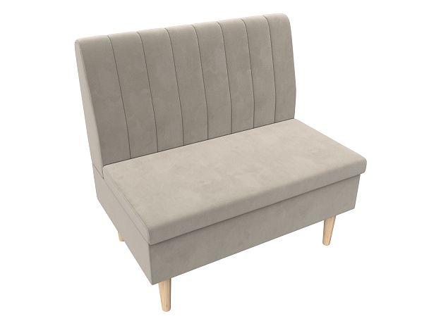 Диван прямой Мини Микровельвет бежевый - Вид 6