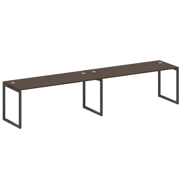 Metal System Quattro Р. ст. на 2 раб. места на О-образном м/к 40БО.СМ-2.5 Венге/Антрацит металл 3600*720*750 - Вид 1