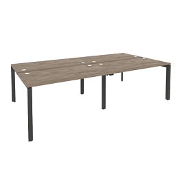 Onix Рабочая станция на П-образном м/к O.MP-D.RS-4.3.7 Тиквуд темный/Антрацит металл 2760*1475*750 - Фото предпросмотра