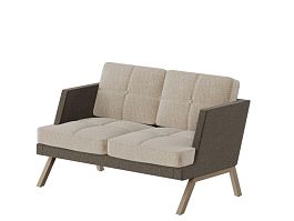 Aldo Диван двухместный с декором из пуговиц ALDB-02L Сан 03/Сан 06/Металл Капучино 1430*875*890 - Фото предпросмотра