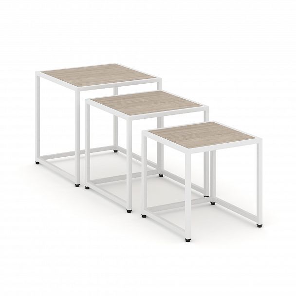 Стол журнальный "Loft" VR.L-SJK-50 Дуб Аттик/Белый - Вид 2