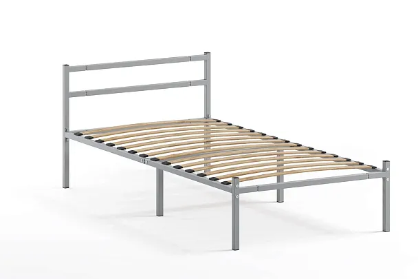 Кровать металлическая Лофт КОМПАКТ 800х1900, цвет серый - Вид 3