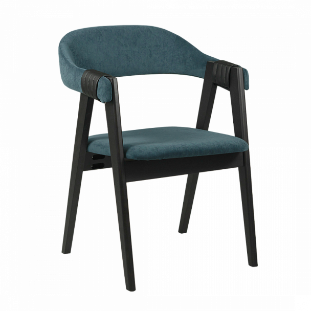 Полукресло Dolche, велюр Dream 10, морилка черная - Вид 1