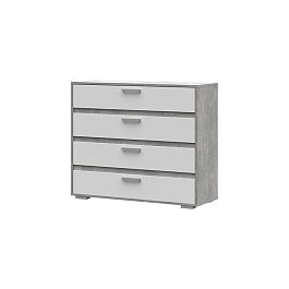 Денвер КМ-01 Комод (995х836х354) ателье светлый/белый - Фото предпросмотра