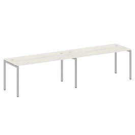 Metal System Quattro Р. ст. на 2 раб. места на П-образном м/к 40БП.СМ-2.4 Дуб наварра/Серый металл 3200*720*750 - Фото предпросмотра