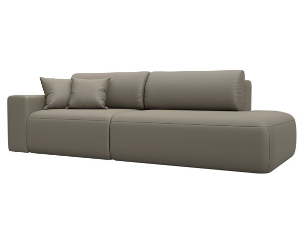 Диван прямой Лига-036 НПБ Модерн подлокотник слева Экокожа бежевый - Вид 1