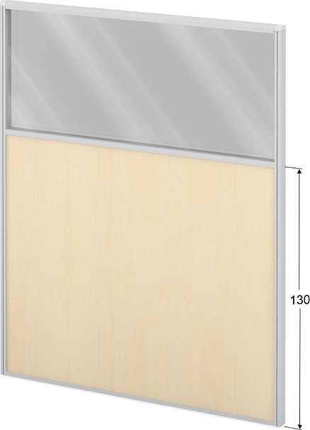 Модуль комбинированный "Мобильные офисные перегородки «Логика»"  ПК-ЛГ-МДК200х160/130С/Д-В1-466 клен - Вид 1