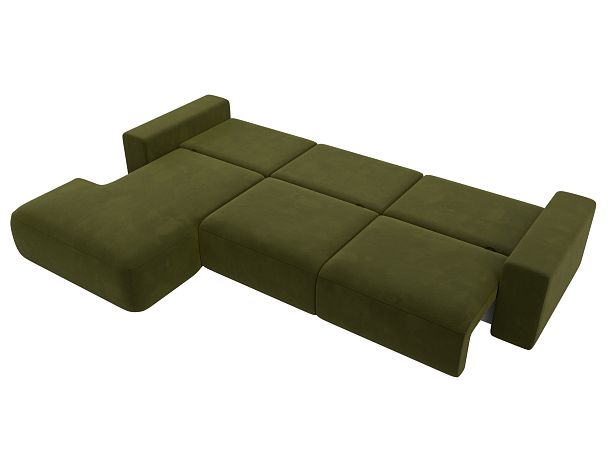 Диван угловой Лига-036 Классик Лонг левый угол Микровельвет зеленый - Вид 10