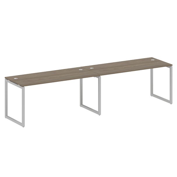 Metal System Quattro Р. ст. на 2 раб. места на О-образном м/к 40БО.СМ-2.4 Вяз/Серый металл 3200*720*750 - Вид 1