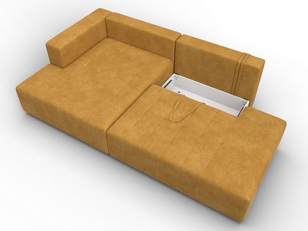 Диван угловой Лига-103 НПБ угол левый Велюр желтый - Вид 7