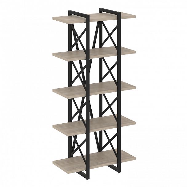 Стеллаж на опорах "Loft" VR.L-MST.O-5.4V дуб аттик/черный - Вид 1