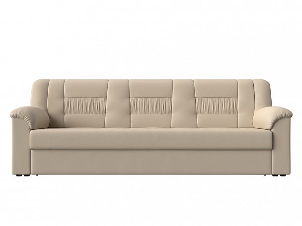 Прямой диван Карелия (полностью экокожа бежевая) - Вид 2