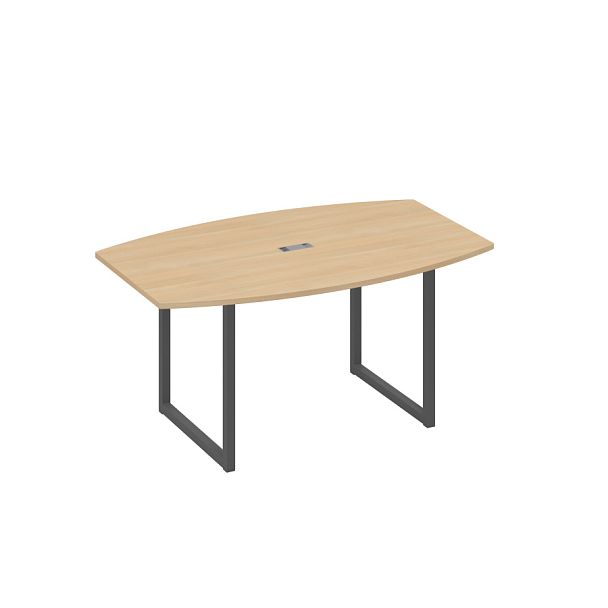 Стол 160 для переговоров на каркасе QUATTRO A4 А4 Б4 111 БП натуральный дуб / металлокаркас антрацит - Вид 1