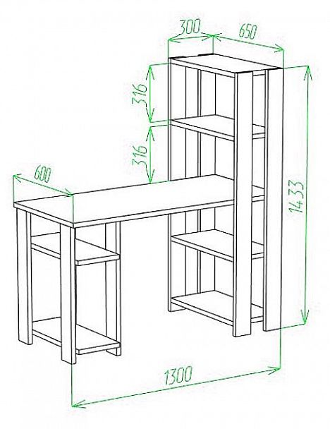 Стол компьютерный Slim СТН-145/130 - Вид 3