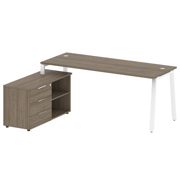 Metal System Р. ст. с тумбой на А-образном м/к БА.РС-СТС-2.5 (L) Вяз/Белый металл 1900*1520*750 - Вид 1