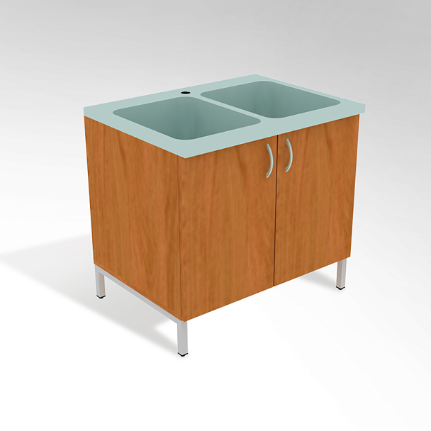 Тумба лабораторная с мойкой 800х600х750 - Вид 1