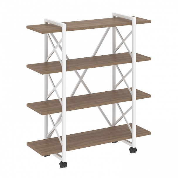 Стеллаж на колесах "Loft" VR.L-MST.K-4.8V дуб аризона/белый - Вид 1