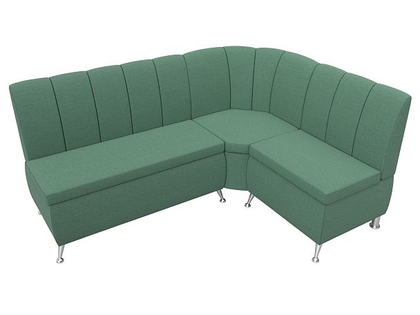 Диван кухонный угловой Кантри правый угол Рогожка зеленый - Вид 5