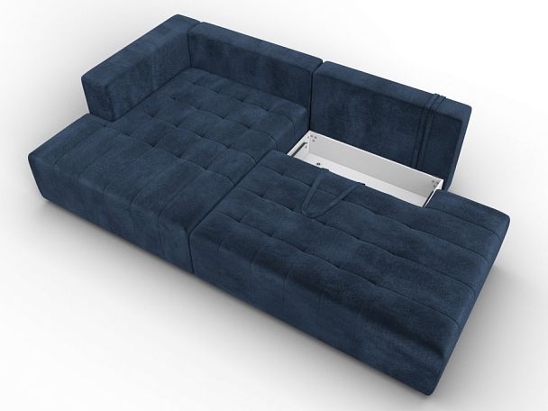 Диван угловой Лига-103 НПБ угол левый Велюр синий - Вид 7