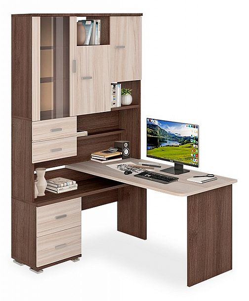 Стол компьютерный Домино СР-620/140 Карамель/Шамони левый - Вид 1