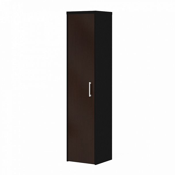 Шкаф узкий высокий "Офисные шкафы для документов" ПК-ПРЛ-Ш205Х47-В2-981 темный орех - Вид 1