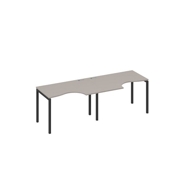 Рабочая станция эргономичные столы Классика DUE (2х120) A4 А4 Б2 041-2 БП мокко премиум / металлокаркас антрацит - Вид 1