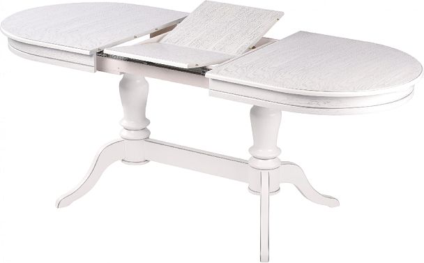 Стол деревянный раздвижной Арей 140(180)х80х76 Белый с серебряной патиной - Вид 4