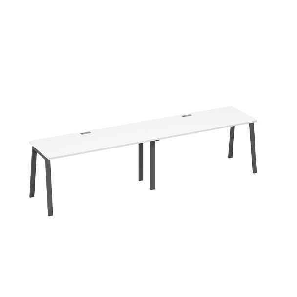 Рабочая станция на металлокаркасе TRE (2х160) A4 А4 Б3 015-2 БП белый премиум / металлокаркас антрацит - Вид 1